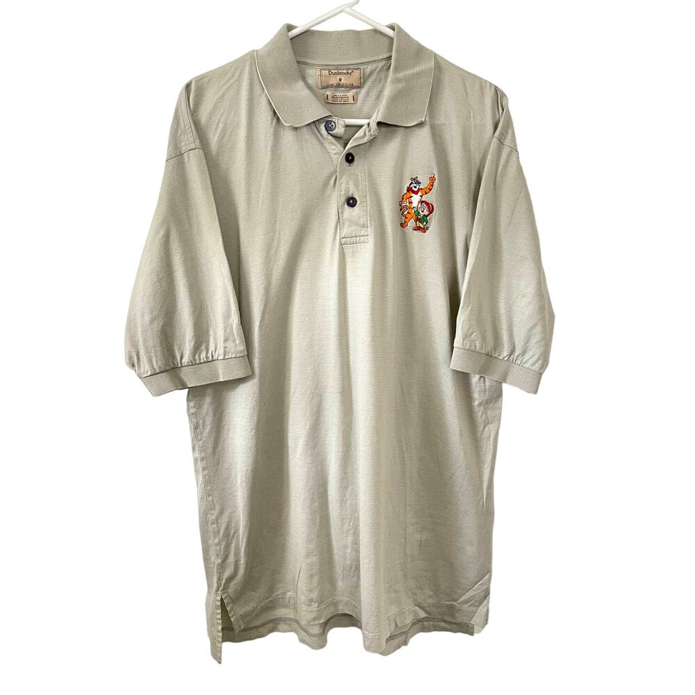 Dunbrooke Kellogg Polo Short Sleeve Shirt Men Sz Large Tony the Tiger Leprechaun
